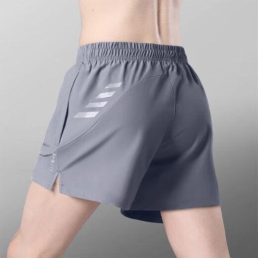 Quick-drying and comfortable sports shorts for men plus size running fitness three-quarter pants badminton uniform pants sports pants black high quality 3XL recommended 140-160 Jin Jin is equal to 0.5 kg