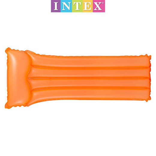 INTEX (load bearing 100kg) fluorescent floating row swimming ring inflatable lounge chair floating bed water floating inflatable toy fluorescent color 76x183cm-random color