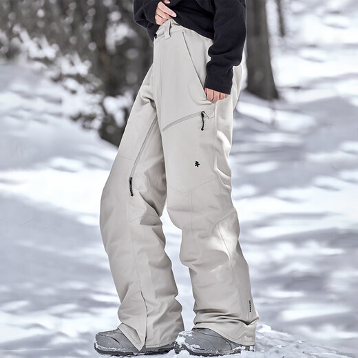 AWKA ski pants for women and men 2025 new waterproof 3L warm workwear ski pants cold-proof plus P cotton black BZK116 M