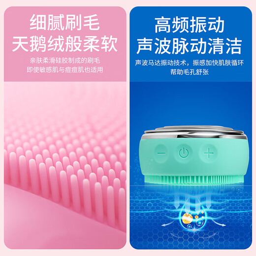 Gerllo Facial Cleansing Instrument Electric Pore Cleansing Facial Washing Instrument as a Gift for Your Girlfriend Mint Green EMS Microcurrent丨Phototherapy Skin Rejuvenation