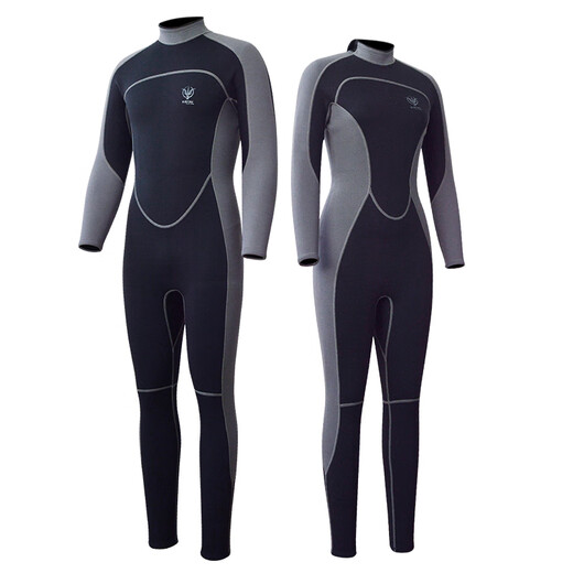 Gumuni wetsuit for men and women split warm one-piece surfing suit swimsuit wetsuit waterproof motherboard 3mm thick sun protection diving equipment black-2mm men's top S S