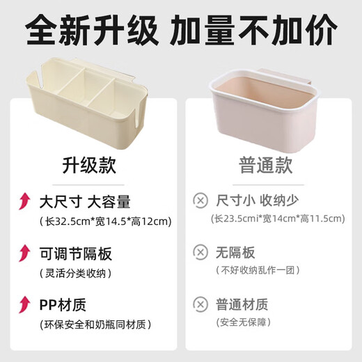 Zimenengyuan (Zimenengyuan) Cama de almacenamiento para bebés colgando la cama de la cama del bebé Pañales de la placa de la placa de la placa de la placa de almacenamiento Bolsa fuera de blancos (partición ajustable C 32.5*14.5*12cm