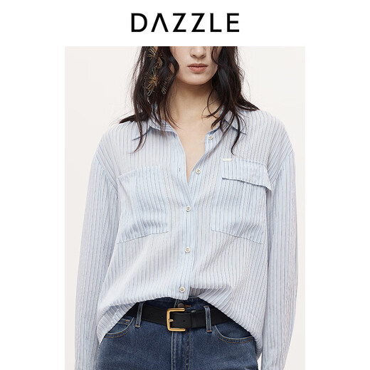 DAZZLE Disu long-sleeved shirt 2025 autumn and winter new light blue long-sleeved shirt light blue XS