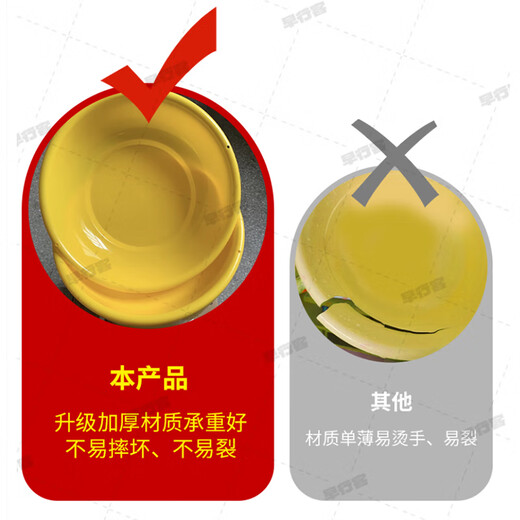 早行客黄脸盆内务洗漱用具防摔塑料脸盆黄色脸盆