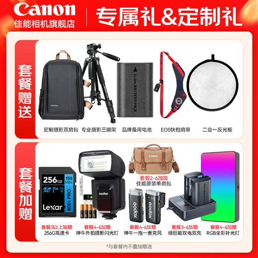 Canon R6 second-generation camera mark2 bird-knocking photography equipment full-frame micro-single vlog camera body 4K shooting set camera R6 second-generation single body +15-35 2.8L IS USM package 1 [Canon camera dedicated video recording card/photography tripod]