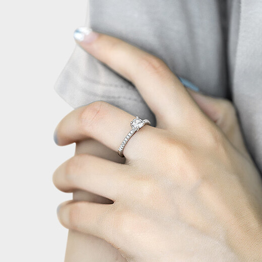 AVHE platinum and diamond 1 carat simple cultured diamond diamond ring for women, exquisite niche design for girlfriend and wife's birthday platinum diamond ring - 1 carat D color VVS main diamond