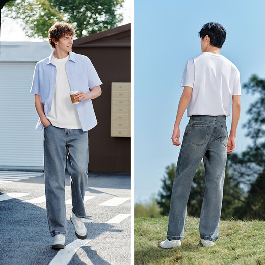 Семир Сенроу Джинсовая ткань | Джинсы мужские 2025, весенне-осенние брюки, свободные прямые брюки в стиле ретро, ​​свободные 109925124102