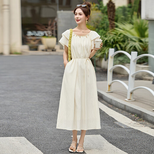 Ehangy国际轻奢女装高端连衣裙夏季新款2025设计感减龄气质中长款裙子 浅绿色【高端礼盒】 XL