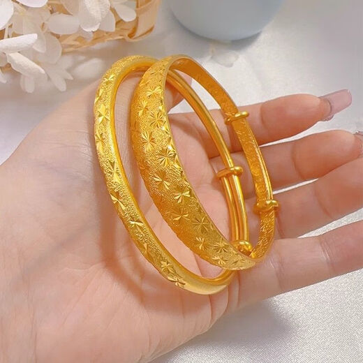 Authentic Fengxiang real gold 18K bracelet for women Hong Kong gold 18K baby's breath bracelet Valentine's Day gift for wife and mother 38g baby's breath bracelet (gives ring)