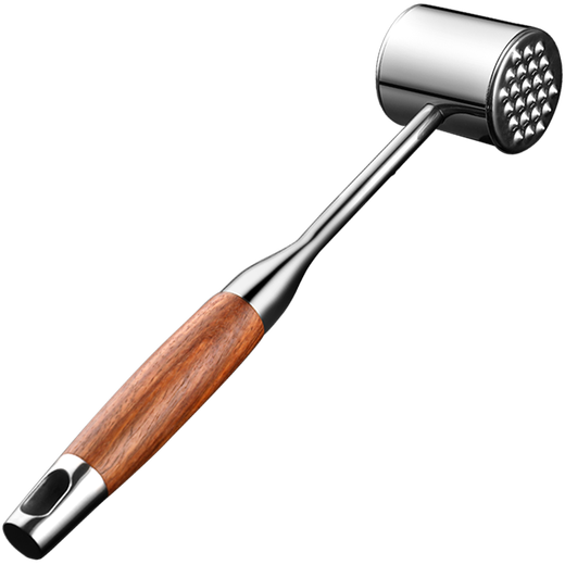 尔煦肉锤304不锈钢敲肉锤子大排锤肉器家用牛排工具松黄花木柄 防滑花梨木肉锤【304款】