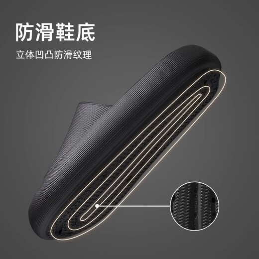 
Lidani (TZLDN) anti-odor slippers for men, anti-slip antibacterial thick sole eva couple home bathroom cool men outdoor wear black 42-43 [suitable for sizes 41-42]