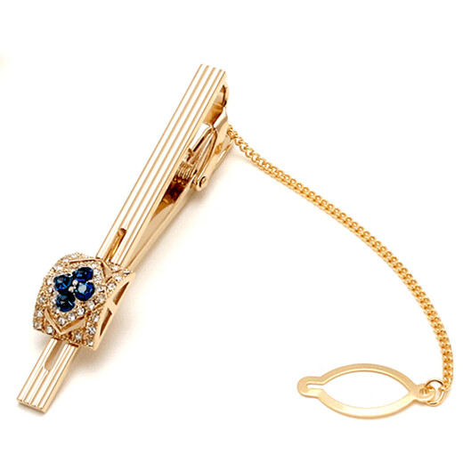 NOSSKISS light luxury four-leaf clover cufflinks men's light luxury custom suit French shirt cuff nails fashion niche birthday gift gift box gold and blue cufflinks