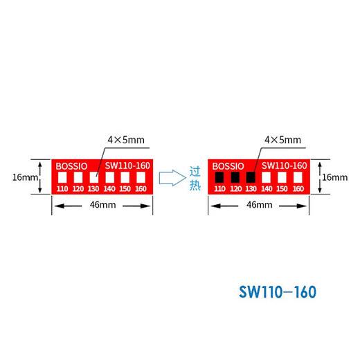 溥畔SWA-60不可逆测温纸变色示温贴片温度标签感温贴纸热敏试纸 SW-12035片/张