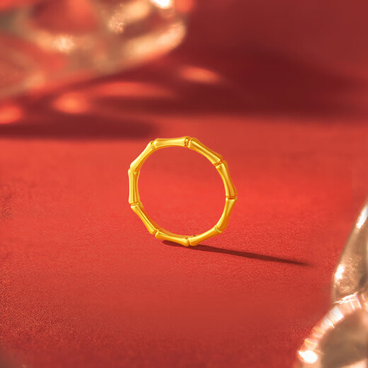 Saturday Fortune 5D Hard Gold Bamboo Gold Ring Festival Girl Birthday Gift Pricing A0114679 No. 13 About 0.49g