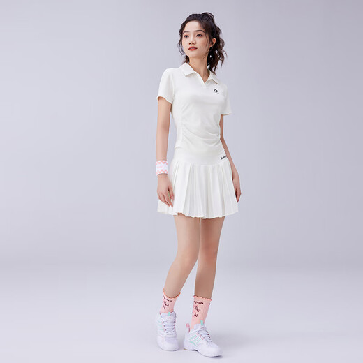 薰风（KUMPOO）羽毛球服女款透气速干运动短袖比赛训练服T恤K241W-1096 白色 M