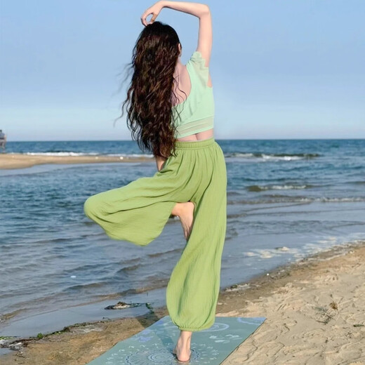 Shuangxiu Chinese Style Yoga Wear for Women, Beautiful Pilates Suit, High-end Dance Zen Style, New Professional Fitness Training Wear, Purple Jade Gauze Top + Purple Pants - Pants One Size XL 125-135