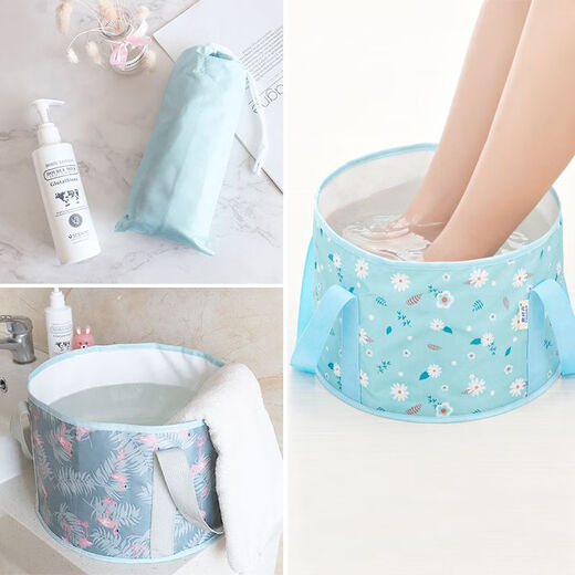 Raft core folding basin portable travel bucket foot soaking bucket travel face wash cloth bag basin portable water basin aluminum film insulation with lid yellow lemon