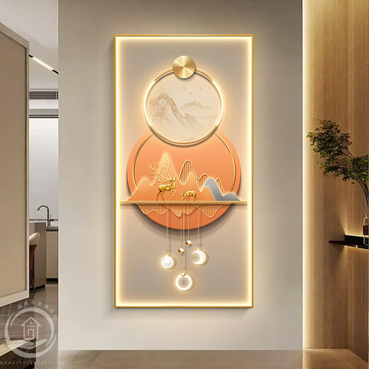 La pintura de entrada se enfrenta a la puerta de entrada con una sensación de alta gama, estilo de lujo de luz tridimensional, la pintura de decoración de entrada, el mural abstracto de Fulu, LP-9356 50*10047 ARTE NEGRO DE ALTA DEFINICIÓN NEGRA, Microespray Gold Gold Gold Gold