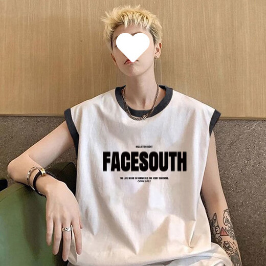 TTPMER heavy cotton vest men's summer ins trendy brand youth loose Hong Kong style sleeveless T-shirt casual and versatile vest [811]723 M Recommended 80-100Jin [Jin equals 0.5 kg]