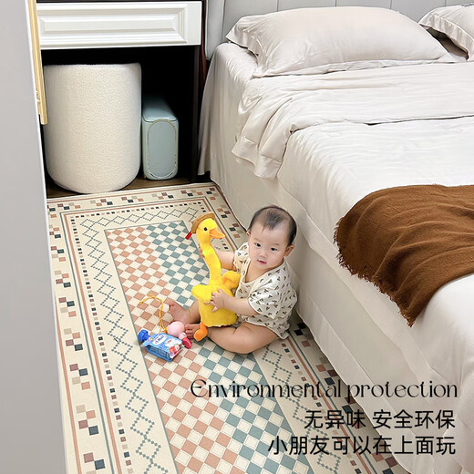 Pixel Carpet Chambre de chevet Tapis de chevet French Retro Rétro Chambre de salle de bain Non-Care Salon Sanonoferfing Padfing épaissis des tapis de plancher antidérapant Double ombre-12347 140cm * 200cm