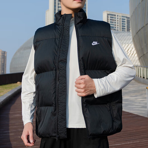 Nike Nike (Nike) Herrenkleidung, Sommersportweste, Laufen im Freien, Fitnesstraining, winddichte und warme Baumwollweste, FB7374-010/Vorgeschlagen, eine kleine Größe zu nehmen
