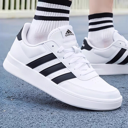 Adidas (adidas) sneakers men's shoes 2025 autumn new sports shoes low-top breathable casual shoes wear-resistant lightweight white shoes breathable white shoes/new arrival/hot-selling model 42 (inner length 260mm)