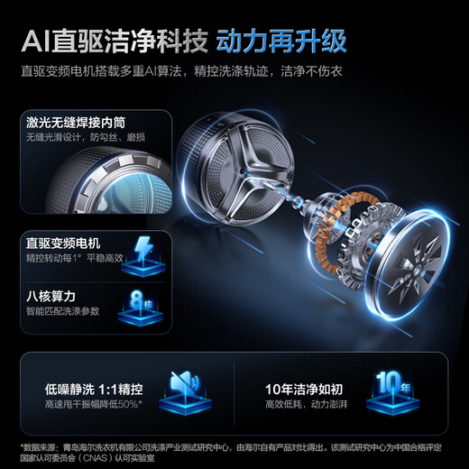 Haier Machine King of the Year Yunxi 4.0 Series 583 Washing and Drying Set 10kg AI Direct Drive Drum Washing Machine + Dual Engine Heat Pump Dryer 583+583 National Subsidy