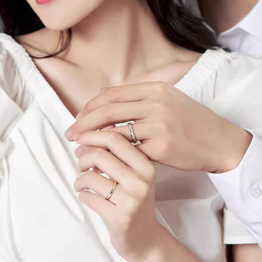 MZMZ Haoyue and Sea Platinum Couple Ring PT950 Platinum Pairing Rings Wedding Valentine's Day Birthday Gift for Girlfriend and Wife Light Luxury Style - Live Pairing Rings Local Warehouse/Next Day Delivery