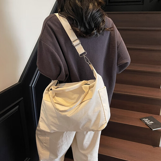 新款简约纯色短途旅行包健身包女大容量轻便行李袋潮流情侣百搭男 蓝色 均码