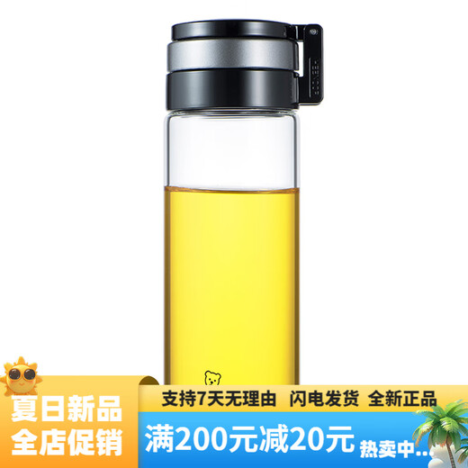 希诺（HEENOOR）单层玻璃杯男女士大容量提环便携户外防漏耐热茶杯过 提环便携(带滤网)695ml