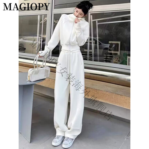 MAGIOPY国际奢侈高档品牌网红同款休闲运动套装女2025春洋气减龄韩版卫衣 浅粉色两件套 S(100斤以内)