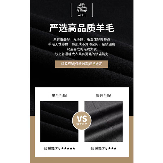 Mushilang 90 white duck down wool coat men's mid-length autumn and winter thickened removable down liner men's coat