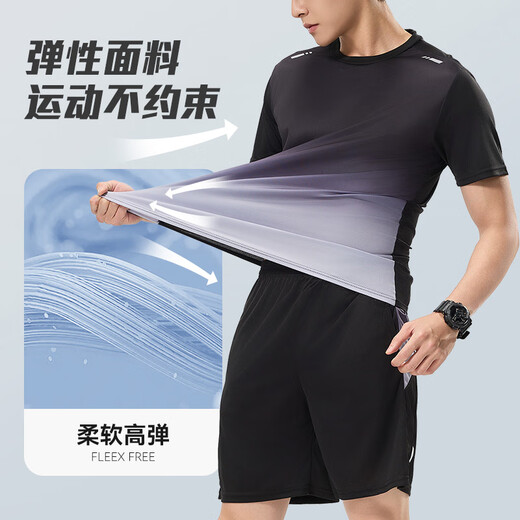 Victoria Traveler Sports Set Men's Summer Fitness Costume Running Speed ​​Dry Clothe Basketball Suit Badminton Suile de formation à manches courtes en soie à glace