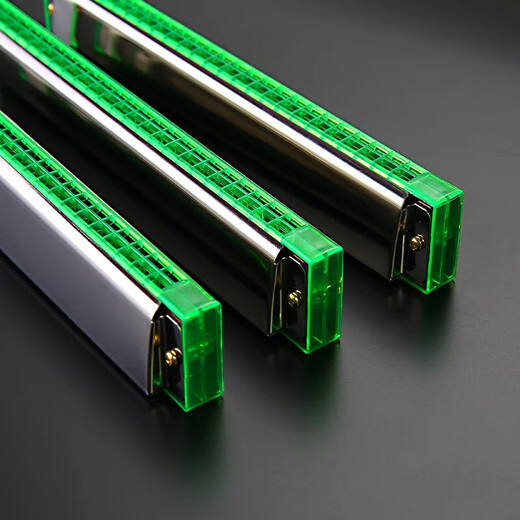 Harmonica, wind instrument, entry-level gift for beginners, student self-taught professional playing children's gift, 24 holes, green mouth 24 holes double row