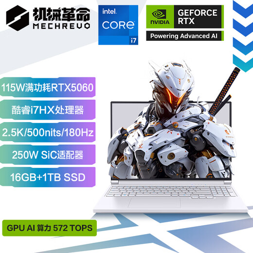 Mechanisch Revolution National Subsidion 20% Aurora X Core i7HX Gaming Laptop (i7-13700HX 16G 1T RTX5060 2.5K Screen 180Hz White)