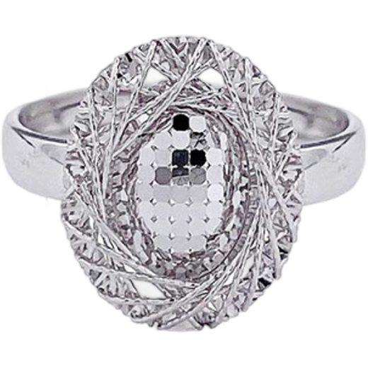 Laofu Gold Platinum Hollow Live Wire Wound Fish Scale Dove Egg Ring for Girlfriend as a Birthday Gift, About 6.43g