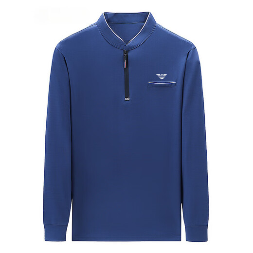 Falamone; FALAMONE half-zipper stand collar long-sleeved T-shirt men's spring and autumn trendy pure cotton casual base shirt top 6625 deep blue x L 170120-140Jin [Jin equals 0.5 kg]