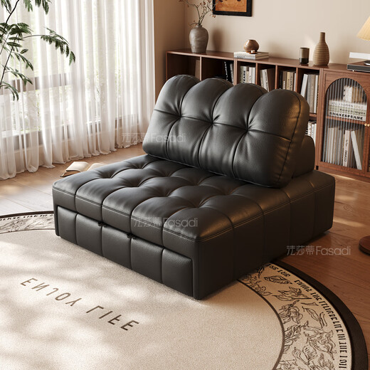 Fasati sofa bed foldable dual-use small apartment living room multi-functional telescopic lazy sofa bed all-in-one dual-use 1.22m single seat Italian thickened ecological cowhide powder-free 45D