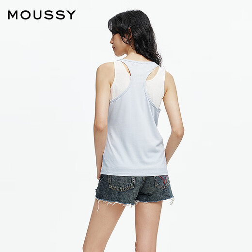 moussy x STUDIOWEAR2025夏季新品两件套简约款背心028ISA80-3881 111浅蓝色 M