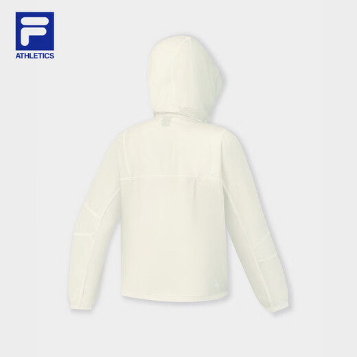 Fila Offizielle Frauenwebende Jacke für Frauen 2025 Herbst Neue Outdoor-Sport losen losen einfache Kapuze-Top-Schnee-Weiß-WT XL 175/92A/XL