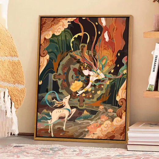 Tiger Tiger Dunhuang Divine Beast Nine Colored Deer Digital Oil Painting 2024 Nouvelle peinture de couleur bricolage Remplissage peint à la main