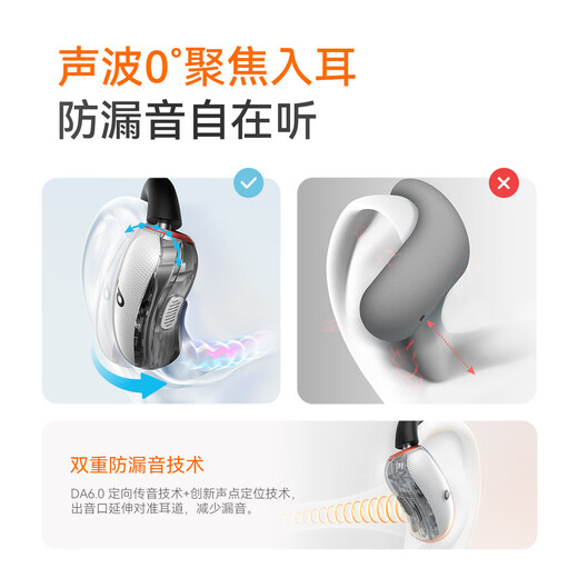 声阔（SoundCore）【国家补贴】V40i潮音圈开放式耳机挂耳式蓝牙耳机无线科技感运动不入耳可调节适用苹果华为小米白