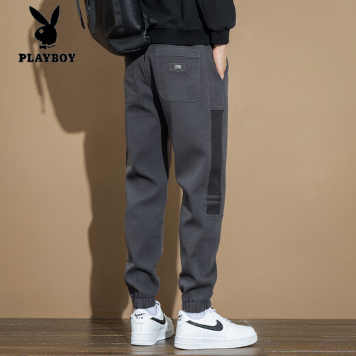 Playboy (Playboy) 2025 Frühlings- und Herbst-Neukörpersport- und Casualhosen-Sommer-Sommer-Lose-Arbeitshosen Männer vielseitige Hosen Kaffee M [Vorgeschlagen 90-105jin [Jin gleich 0,5 kg]]