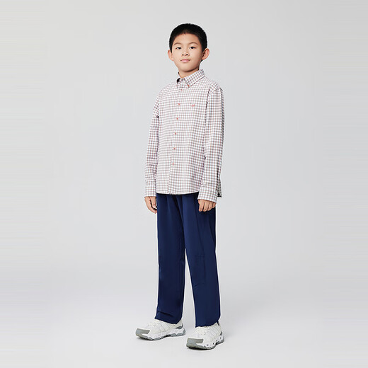 YOUNGOR long-sleeved shirt boys cotton blended chest embroidered little dragon horse suede shirt soft and comfortable 2025 shopping mall same style pink KLRM115670OKA 150 150/76