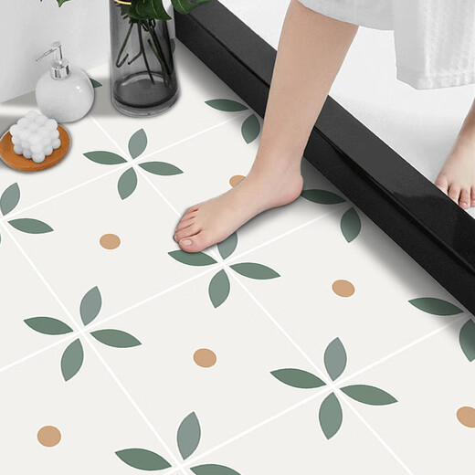 La pegatina de la cocina de la cocina jiagong autoadhesiva impermeable y las baldosas antideslizantes de la ventaja del piso del piso del piso espesado de la renovación de cerámica resistente al desgaste de la calcomanía de la pegatina de 2 metros*60 cm de ancho engrosado Pegatina del piso D826