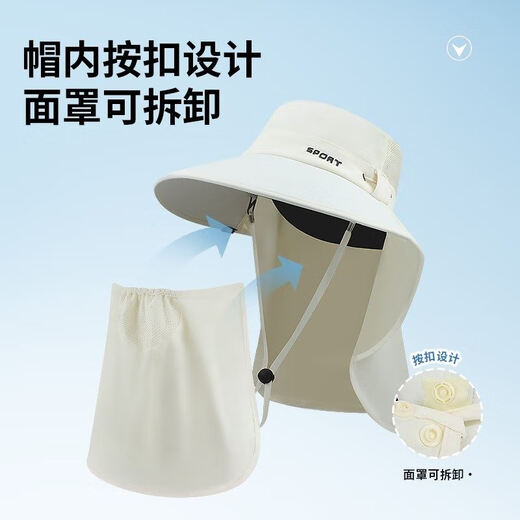 Jiaoxia Ice Silk Sunscreen Mask, Hat and Neck Protector Integrated Men's Summer Outdoor Mountaineering and Fishing Visor Hat Women's Sun Hat Men's - Dark Gray One Size Fits All Adults