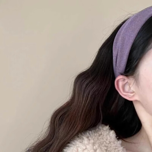 Yi Mengling's same purple wide-brimmed headband for women when going out, versatile hair bundles, headbands, hair accessories, autumn and winter new face wash hairpins, best-selling two-piece set