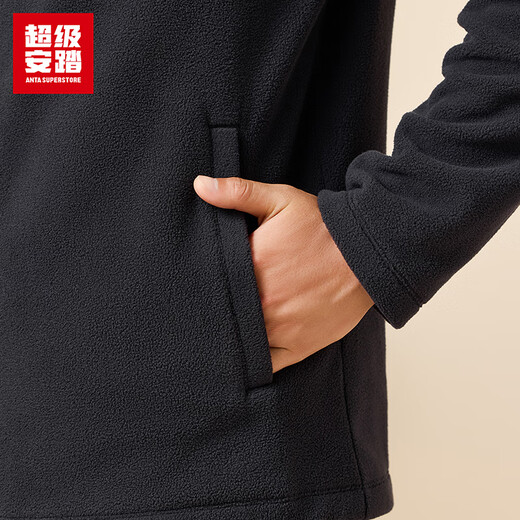 Super Anta Fleece Sports Jacket Men's Autumn Outdoor Light Warm Velvet Stand Collar Jacket Inside and Outer Top 152536706U