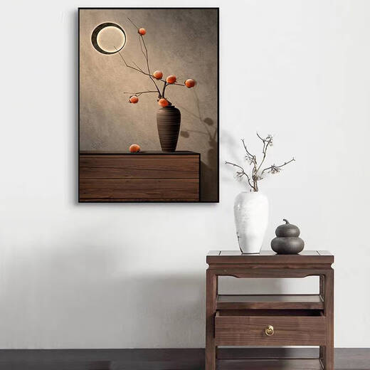 咏幻客厅装饰画竖版沙发背景墙挂画餐厅餐桌饭厅厨房壁画 J 35*509薄板无框黑-纹理画