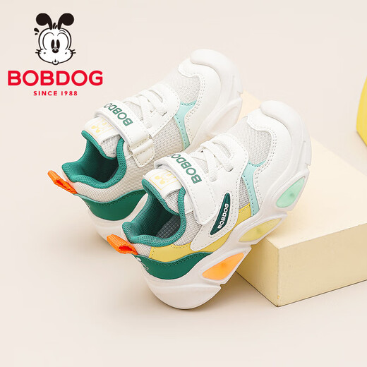 Babudou children's shoes, boys' lightweight and comfortable toddler shoes, autumn soft-soled versatile baby shoes 102353059 meters/coral green 24